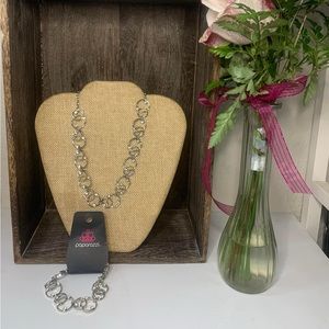 Silver Disk Silver Necklace and bracelet